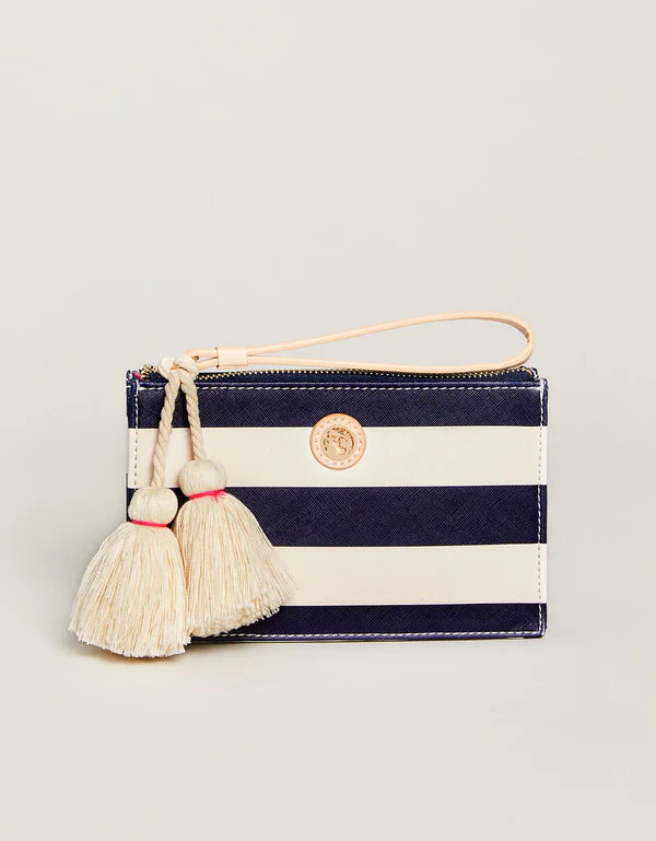 Spartina Emmy Wristlet Navy Stripe-Lemons and Limes Boutique