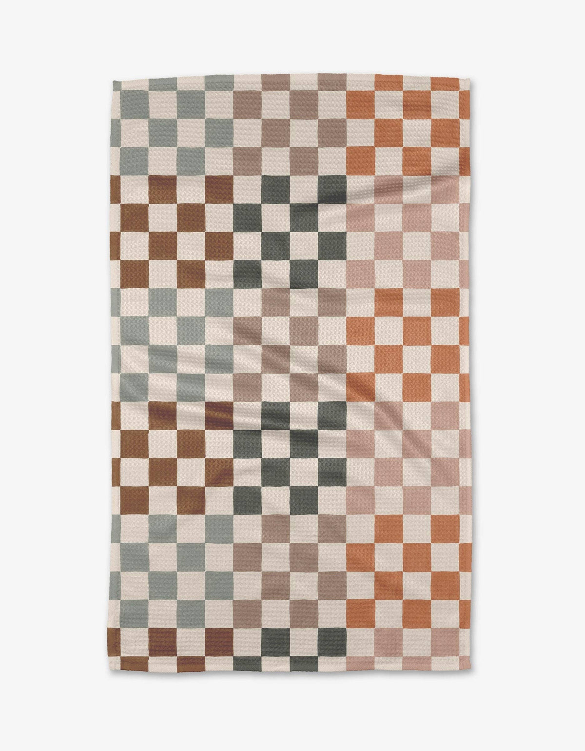 Autumn Checkers Tea Towel by Geometry-Lemons and Limes Boutique