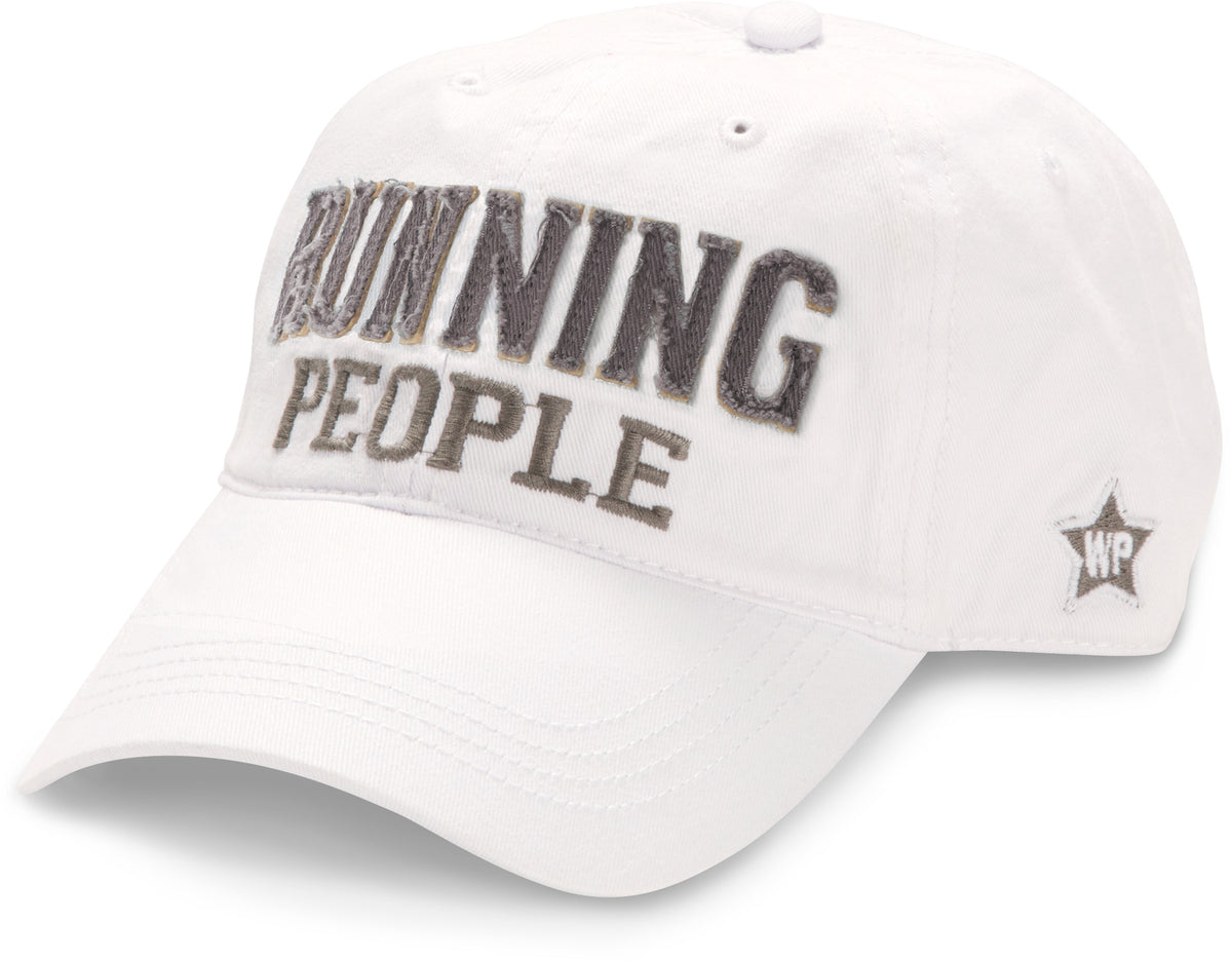 Running People - White Adjustable Hat--Lemons and Limes Boutique