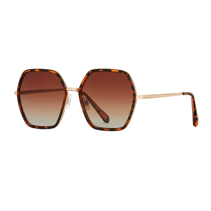 Addyson Sunglasses in Walnut Tort/Gold with Gradient Brown Polarized Lens--Lemons and Limes Boutique