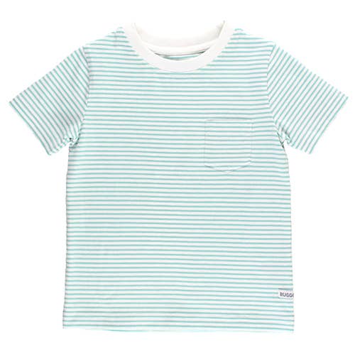 Vintage Aqua Stripe Short Sleeve Pocket Tee--Lemons and Limes Boutique