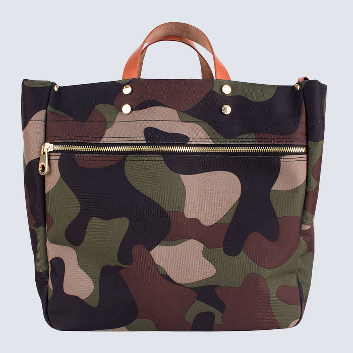 Codie Camo Nylon Tote with Leather Accents-Tote-Lemons and Limes Boutique