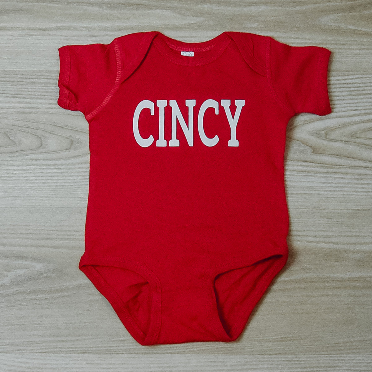 CINCY Short Sleeve Body Suit on Red-INFANT--Lemons and Limes Boutique