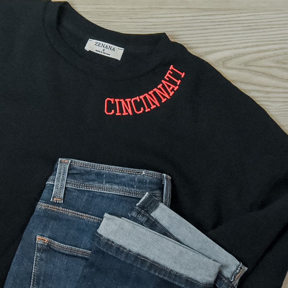 CINCINNATI Pullover with Pockets on Black-Lemons and Limes Boutique