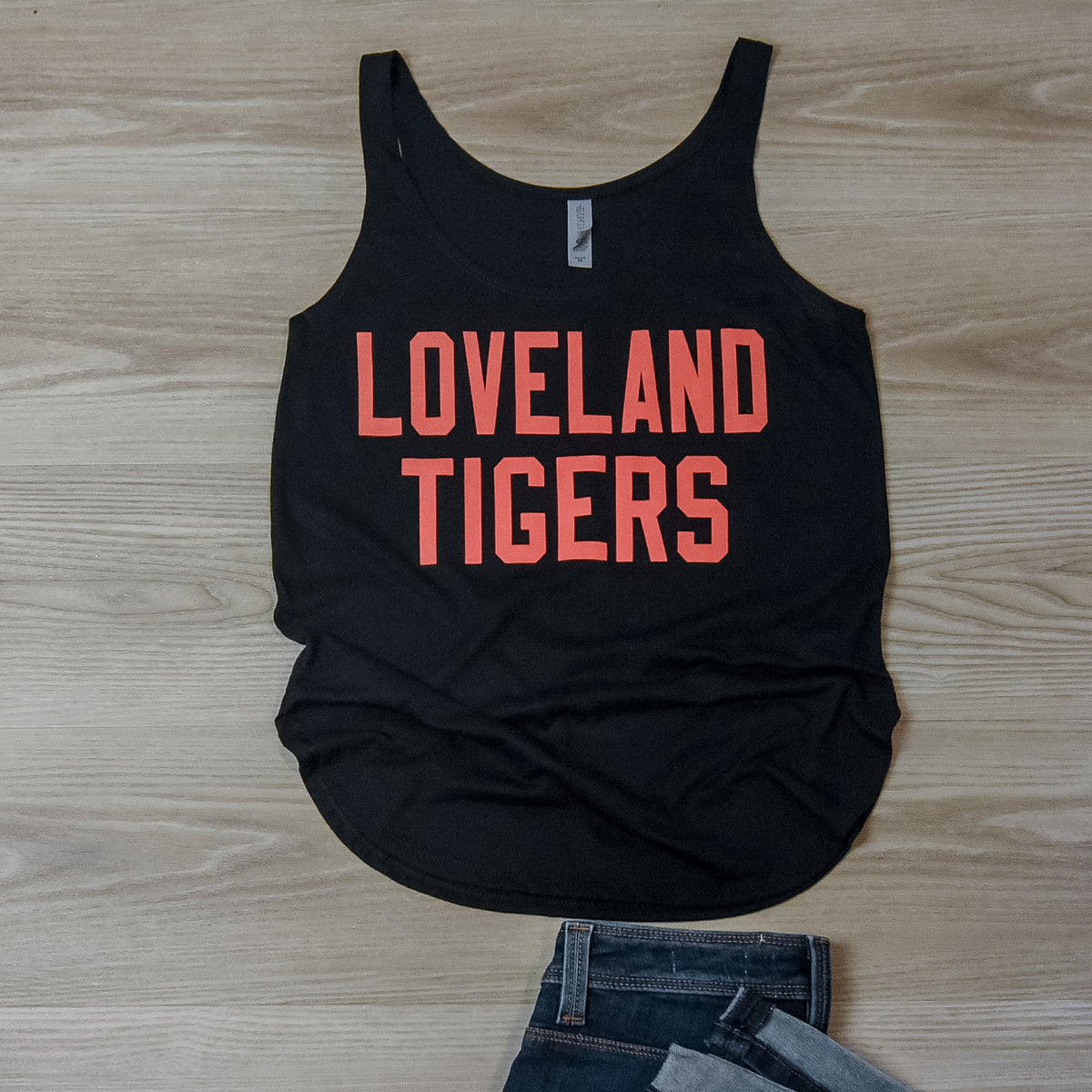 Loveland Tigers Tank on Black-Lemons and Limes Boutique