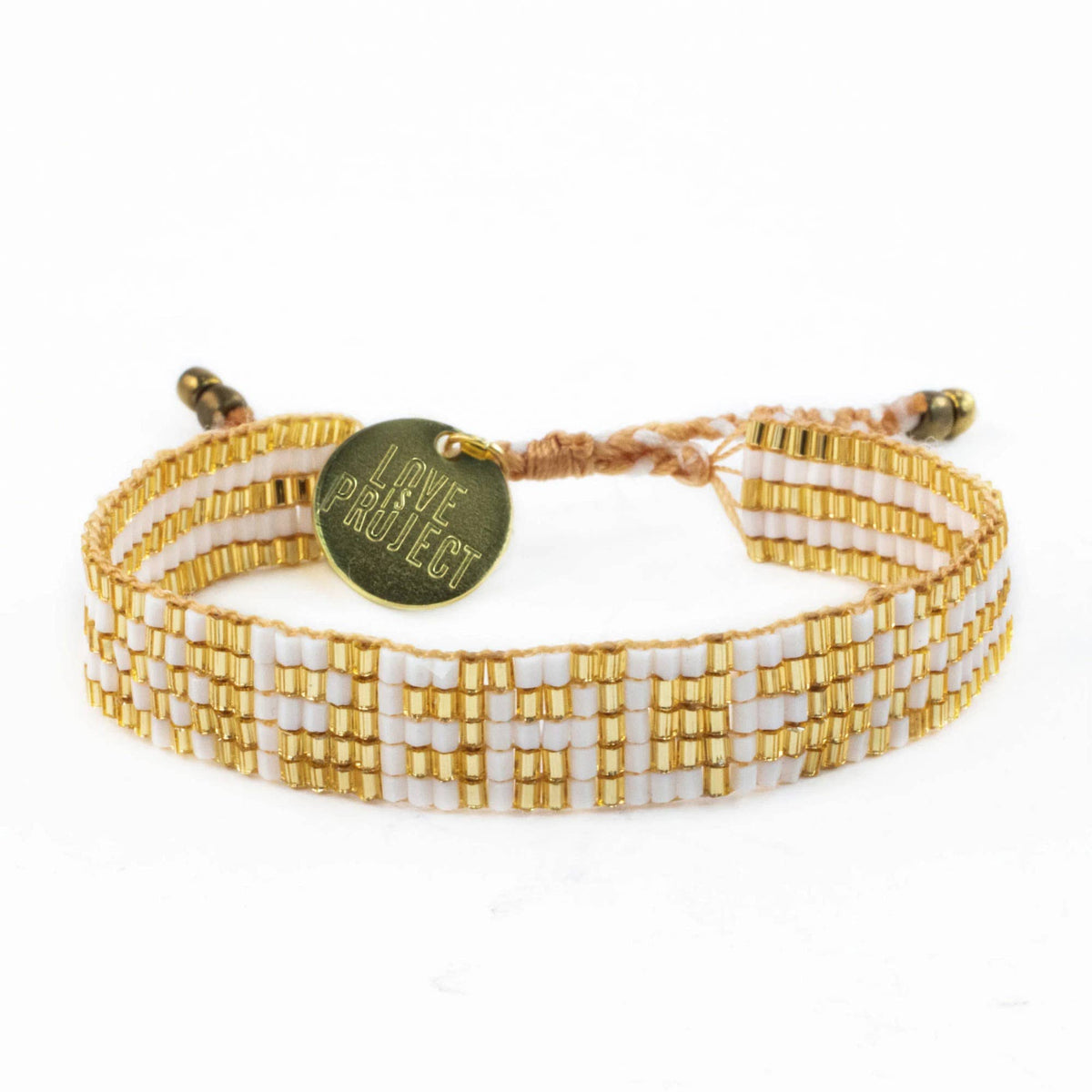 Love Is Project - Prince of Peace - Seed Bead PEACE Bracelet - Gold-Lemons and Limes Boutique