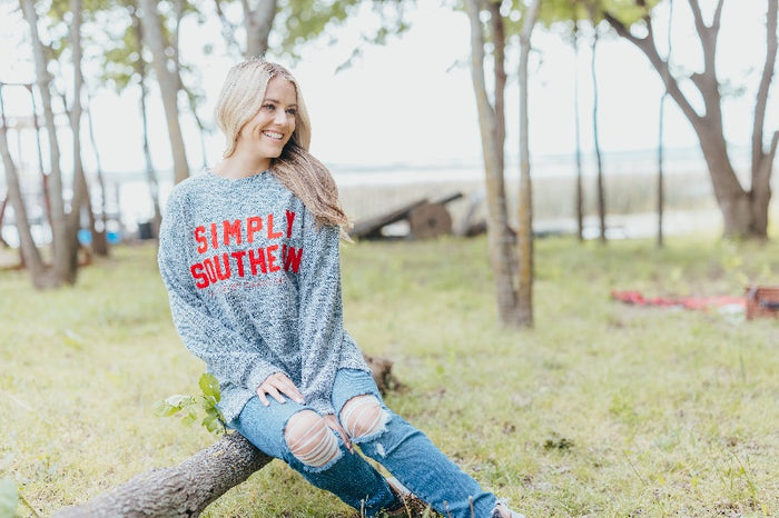 Simply Southern Terry Top Crew-Apparel-Lemons and Limes Boutique