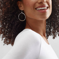 'Dazzling Duality' Sterling Silver Two-Tone Natural Hematite Earrings Silpada-Lemons and Limes Boutique