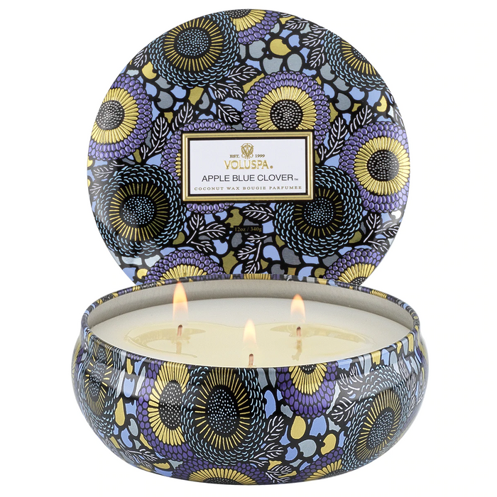 Apple Blue Clover 3 Wick Candle Voluspa-Lemons and Limes Boutique