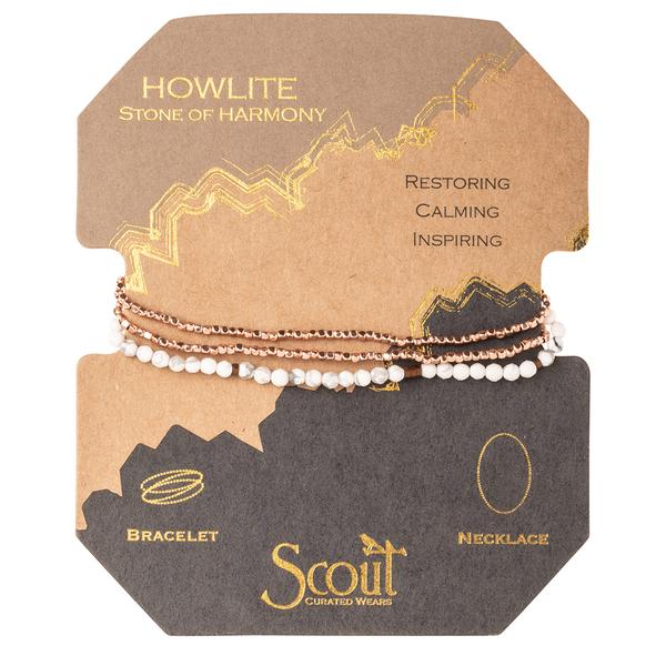 Delicate Stone Bracelet/Necklace - Howlite-Bracelet-Lemons and Limes Boutique