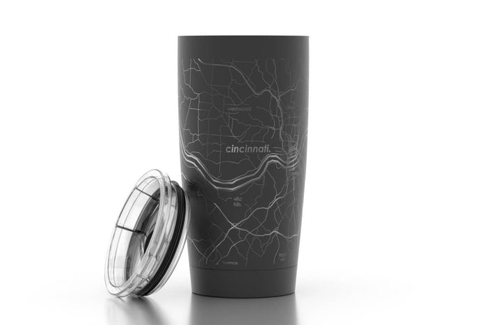 Cincinnati Ohio Map 20 oz Insulated Pint Tumbler-Lemons and Limes Boutique