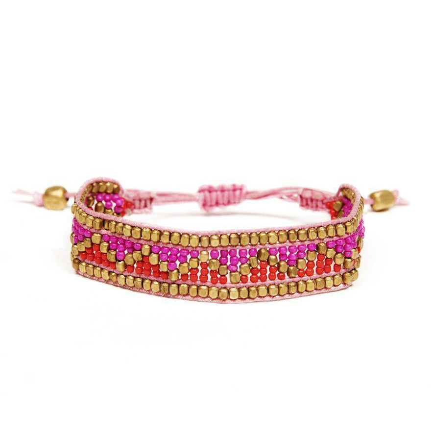 Love Is Project - Taj Beaded Bracelet - Jaipur Pink--Lemons and Limes Boutique