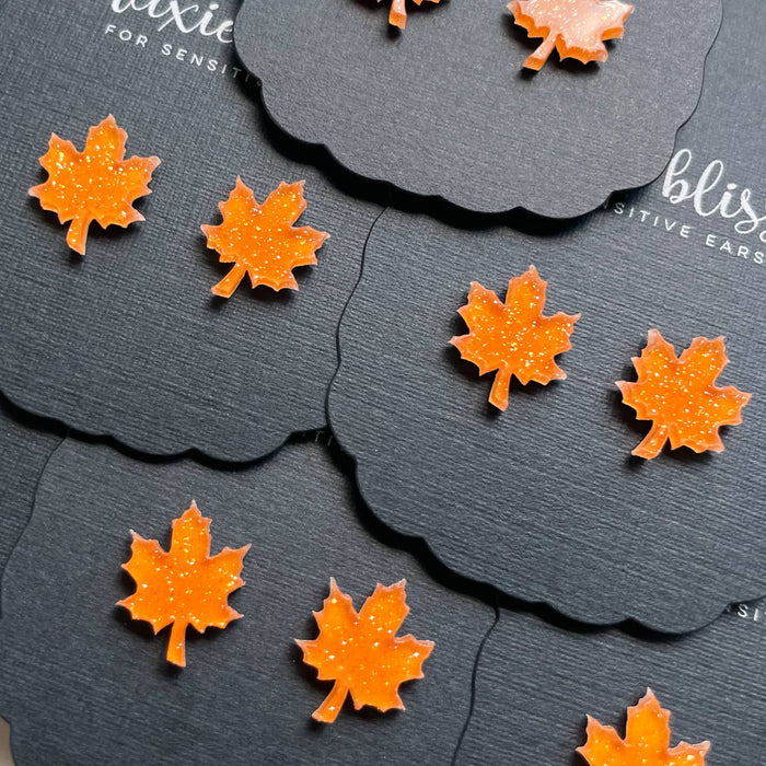 Maple Leaf Stud Earrings in Spiced Cider--Lemons and Limes Boutique