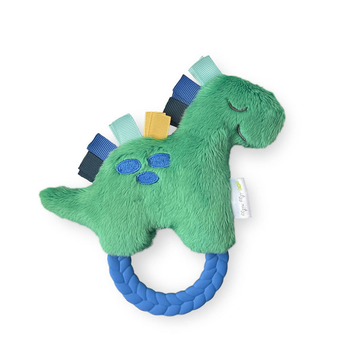Dino Ritzy Rattle Pal Plush Rattle Pal w/ Teether--Lemons and Limes Boutique