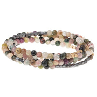 Stone Wrap Bracelet/Necklace in Tourmaline - Stone of Healing-Bracelet-Lemons and Limes Boutique