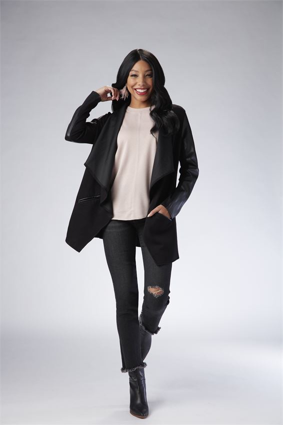 Ash Drape Jacket in Black-Apparel-Lemons and Limes Boutique