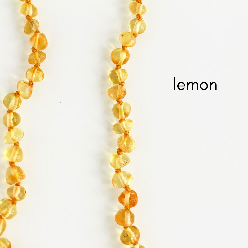 Child Baltic Amber Teething Necklace in Lemon--Lemons and Limes Boutique