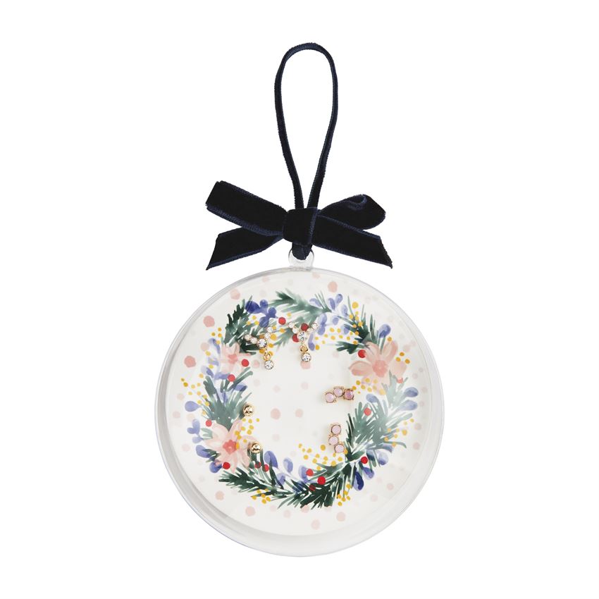 Wreath Holiday Earring Ornament-Jewelry-Lemons and Limes Boutique