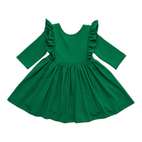 Emerald Green Ruffle Twirl Dress-Baby & Toddler-Lemons and Limes Boutique