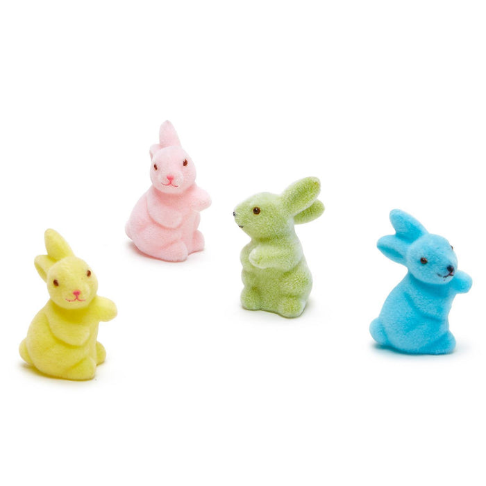 Spring Fling Set of 6 Flocked Mini Bunnies in Gift Tube--Lemons and Limes Boutique