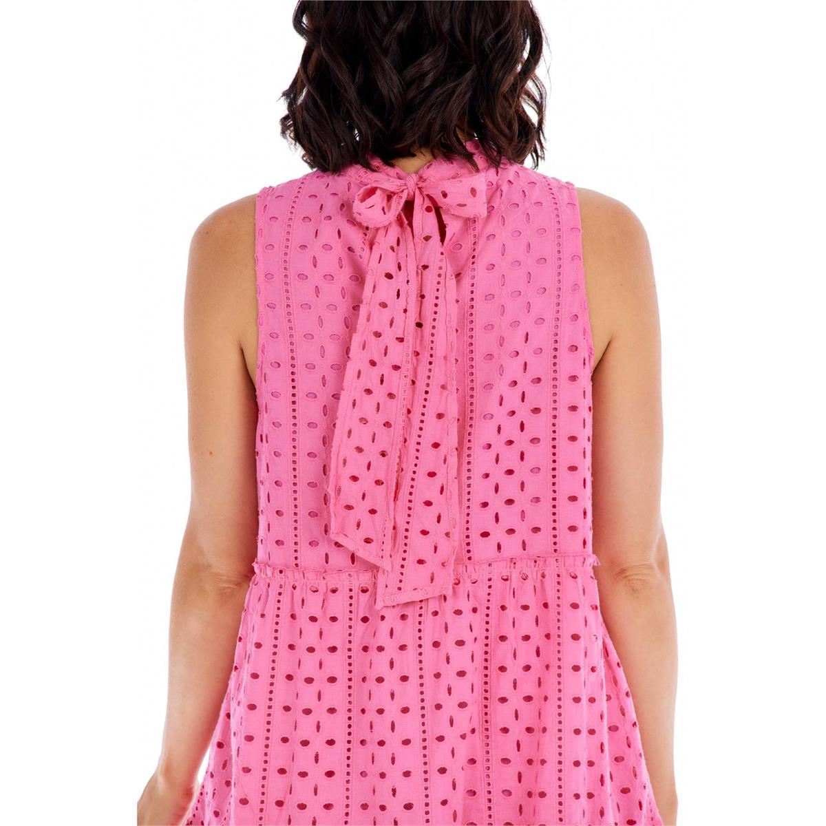 Pink Biles Eyelet Dress-Lemons and Limes Boutique