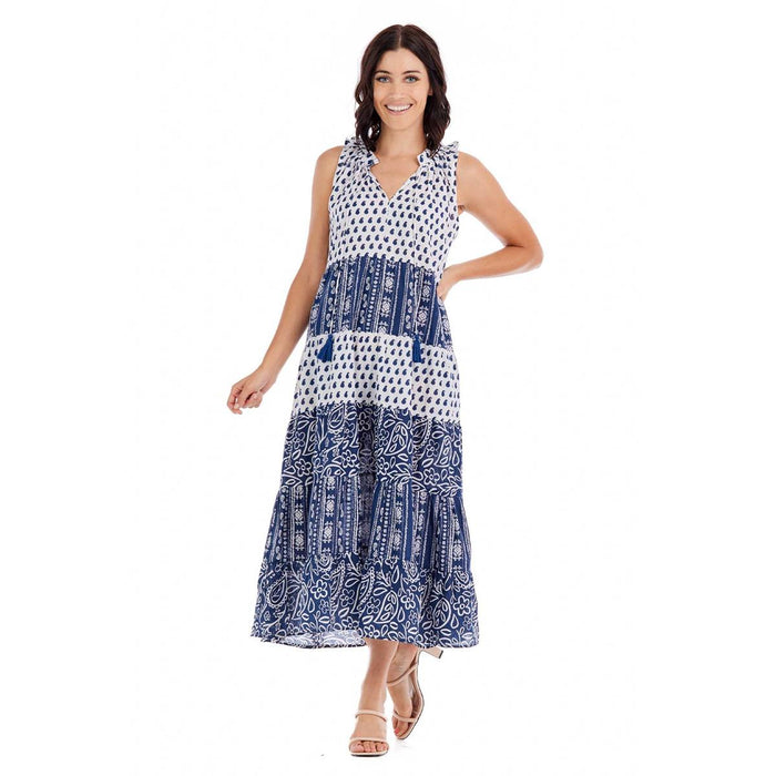 Navy Maeve Maxi Dress-Lemons and Limes Boutique