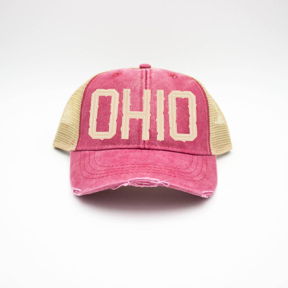 OHIO Red Trucker Hat-Lemons and Limes Boutique