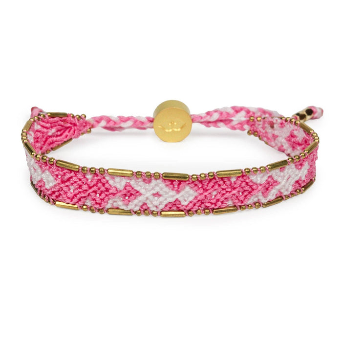 Bali Friendship Bracelet - Pale Pink & White--Lemons and Limes Boutique