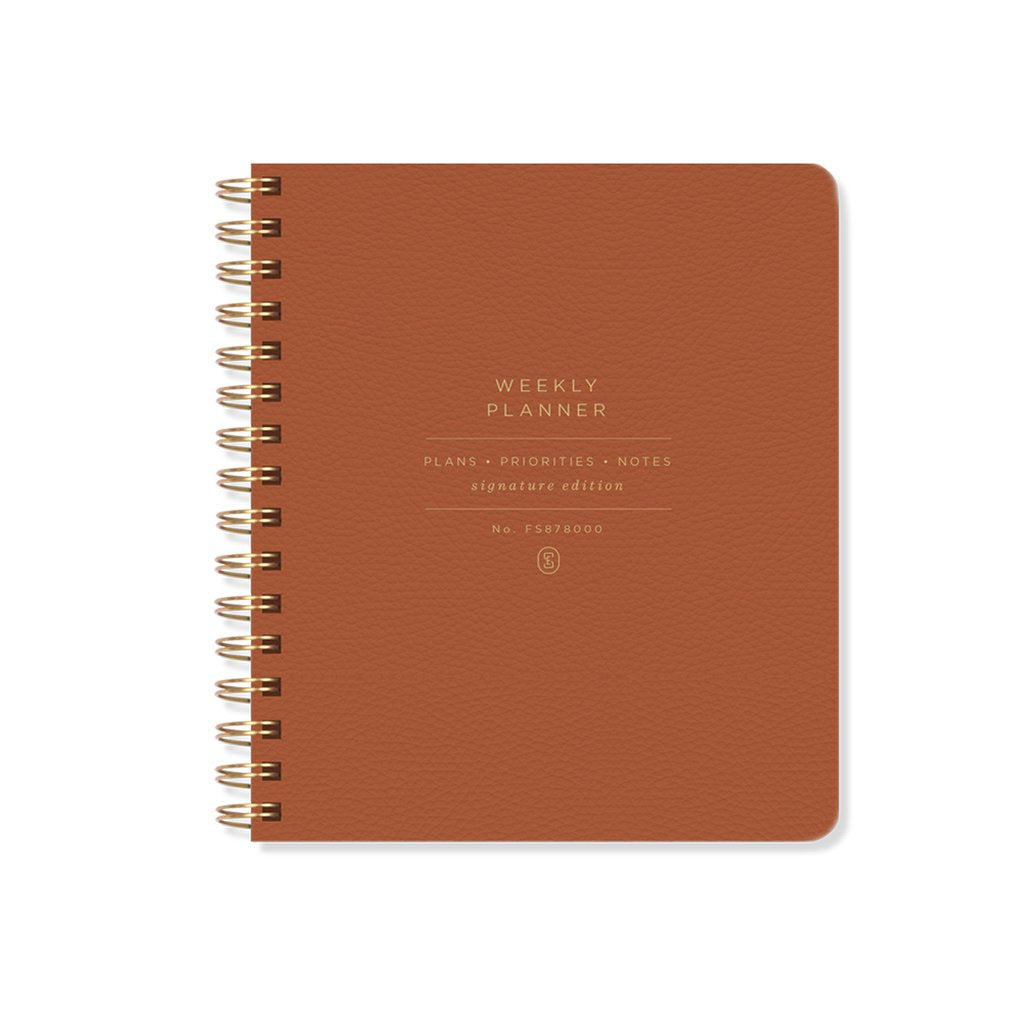 Non-Dated Daily Planner in Cognac-Planner-Lemons and Limes Boutique