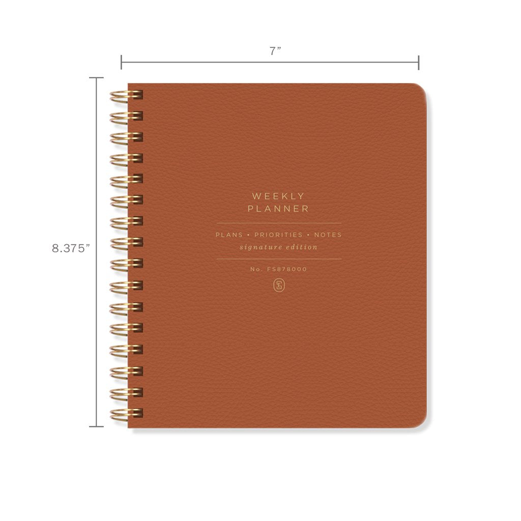 Non-Dated Daily Planner in Cognac-Planner-Lemons and Limes Boutique