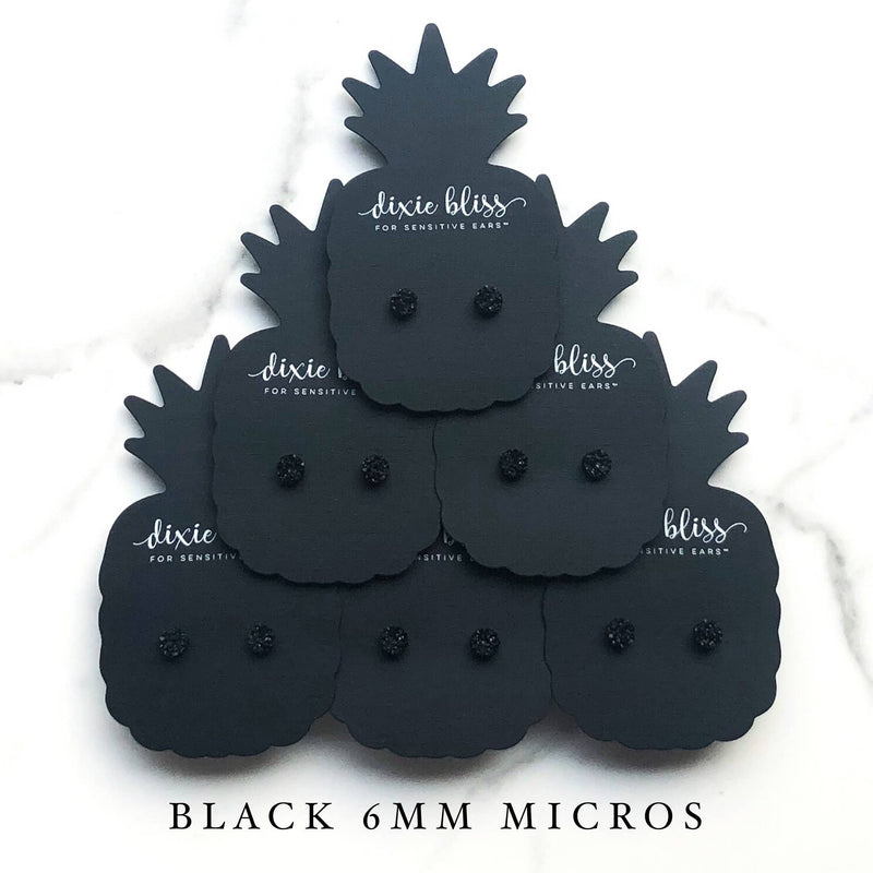 Micro Earrings in Black--Lemons and Limes Boutique