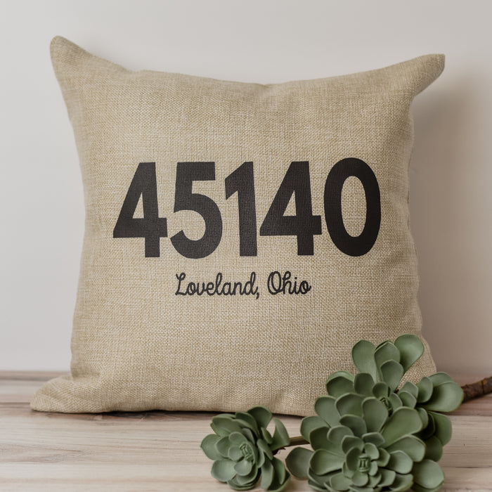 45140 Loveland, Ohio Pillow in Natural-Square-Lemons and Limes Boutique