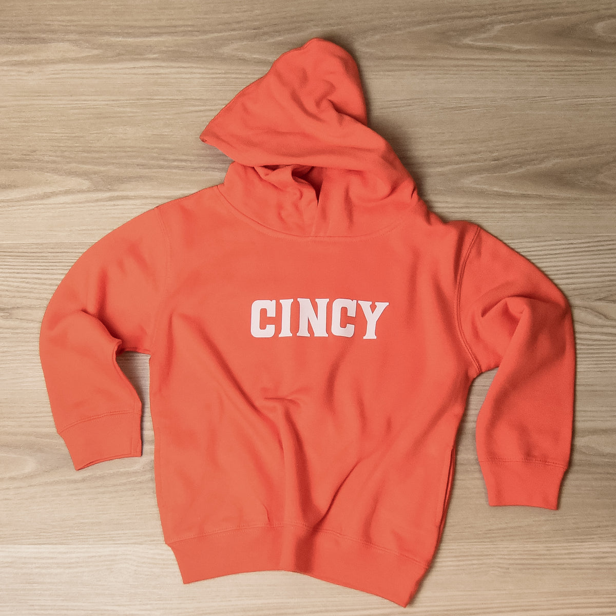 CINCY Orange Hoodie-YOUTH-Lemons and Limes Boutique