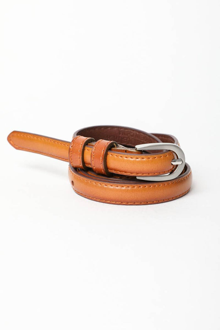 Leto Accessories - Skinny Horseshoe Buckle Cinch Leather Belt-Lemons and Limes Boutique