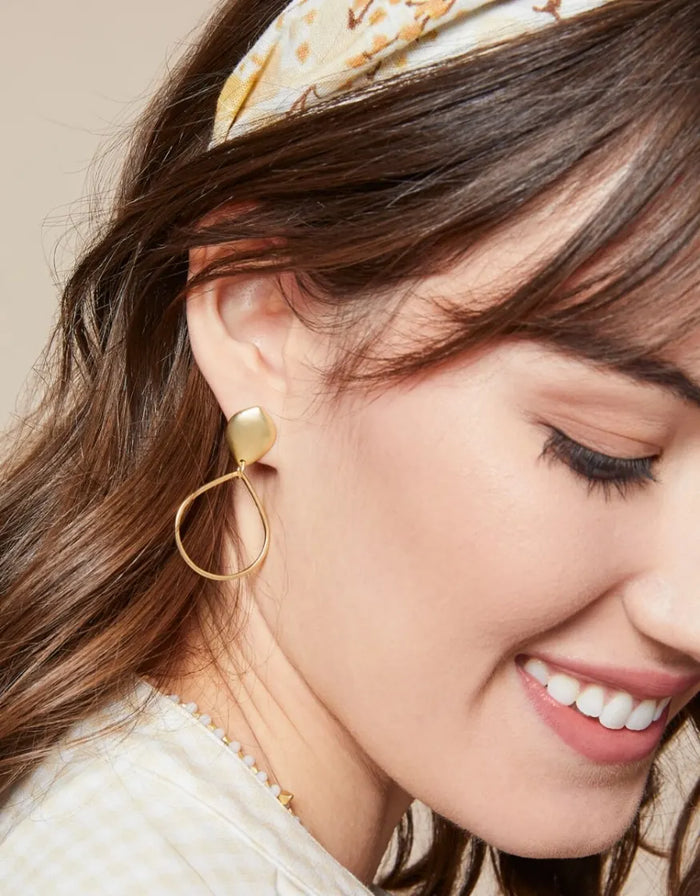 Spartina Droplet Earrings in Gold-Earrings-Lemons and Limes Boutique