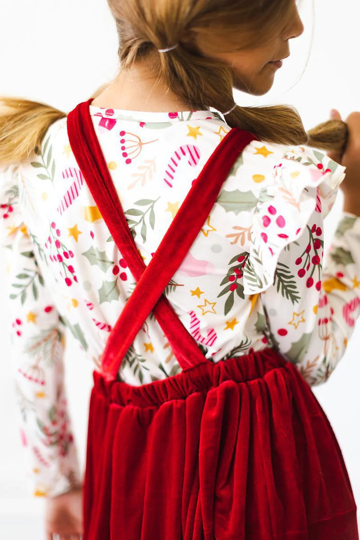 Red Velvet Pinafore-Lemons and Limes Boutique