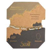Delicate Stone Bracelet/Necklace - Amazonite-Bracelet-Lemons and Limes Boutique