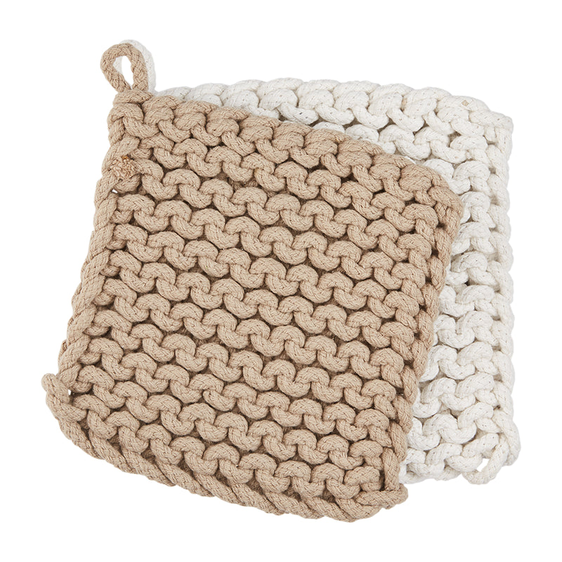 Neutral Crochet Pot Holder Sets in Assorted Colors-Home Decor-Lemons and Limes Boutique