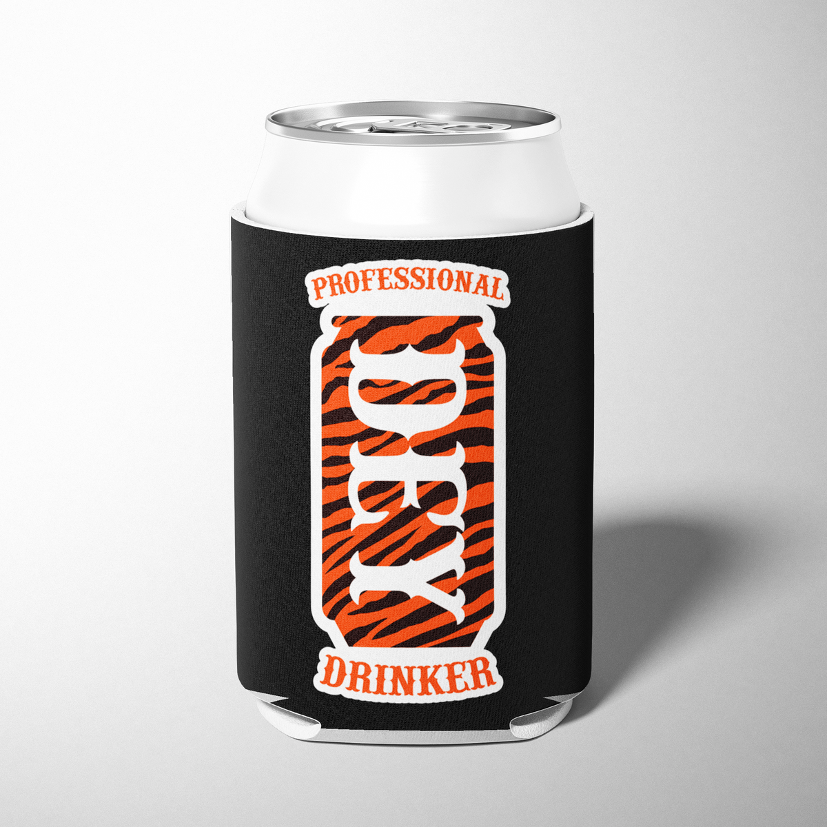 Black Cincinnati OH Dey Drinker Bengal Stripe Can Cooler-Lemons and Limes Boutique