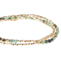 Delicate Stone Bracelet/Necklace in African Turquoise-Bracelet-Lemons and Limes Boutique