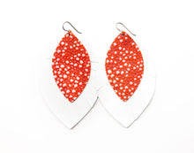 Keva Style Speckled w/White Large Layered Leather Earrings-Earrings-Lemons and Limes Boutique