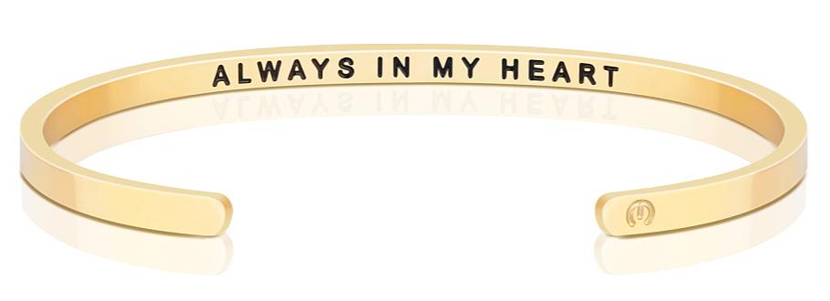 Always in My Heart (Within) Affirmation Bracelet in Yellow Gold-Bracelet-Lemons and Limes Boutique