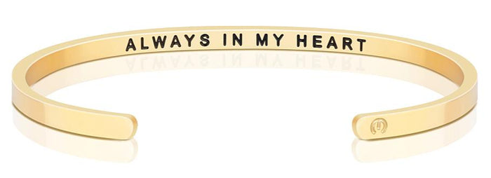 Always in My Heart (Within) Affirmation Bracelet in Yellow Gold-Bracelet-Lemons and Limes Boutique