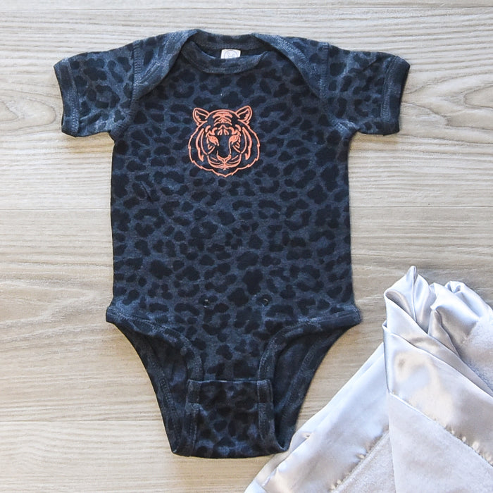 Tiger Face Short Sleeve Body Suit on Leopard-Lemons and Limes Boutique