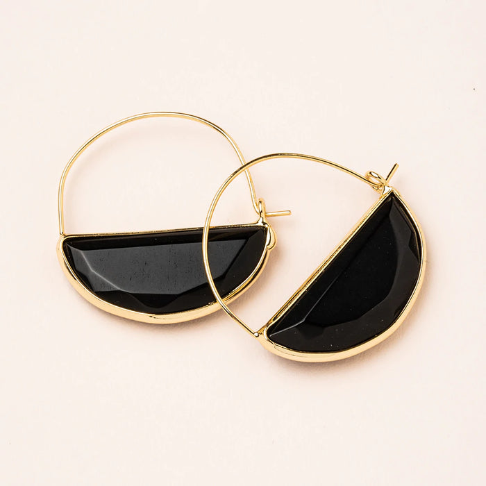 Scout Stone Prism Hoop-Black Spinel/Gold-Lemons and Limes Boutique