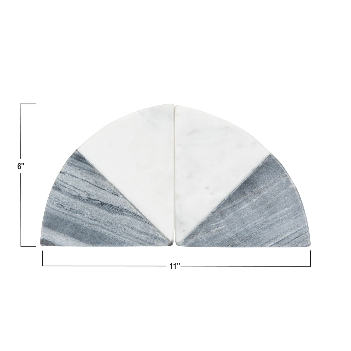 Marble Bookends, Black and White, Set of 2-Decor-Lemons and Limes Boutique