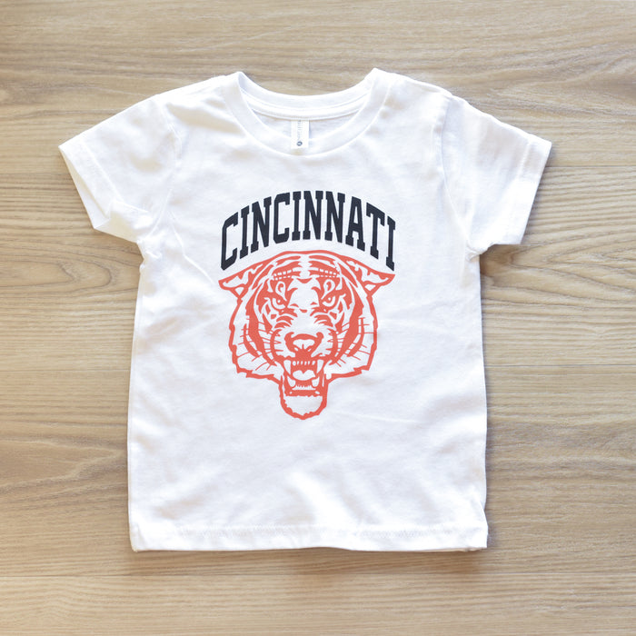 Cincinnati Tiger T-shirt on White- Toddler--Lemons and Limes Boutique