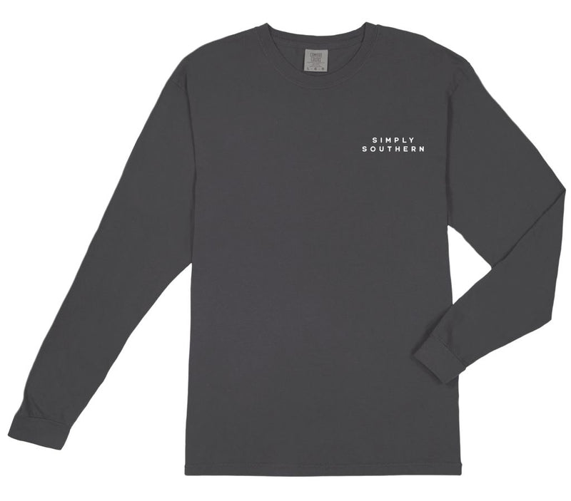Simply Southern Mens L/S Sunset Tee in Graphite-Graphic Tee-Lemons and Limes Boutique
