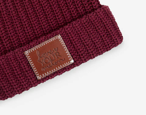 Burgundy Pom Beanie by Love Your Melon-Lemons and Limes Boutique