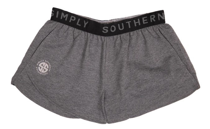 Simply Southern Cheer Shorts in Dark Grey--Lemons and Limes Boutique